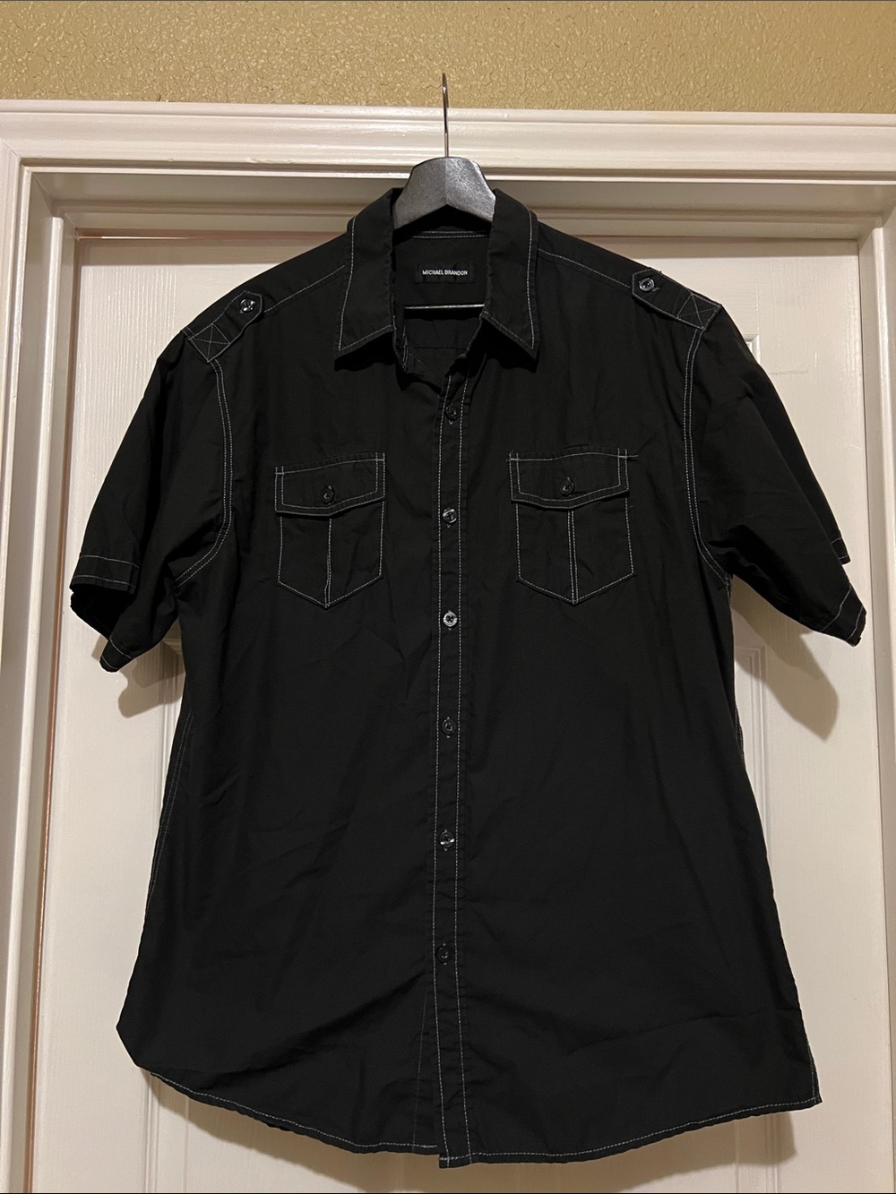 Vintage Michael Brandon Shirt with Contrast Stitching- size XL, EUC *like new*